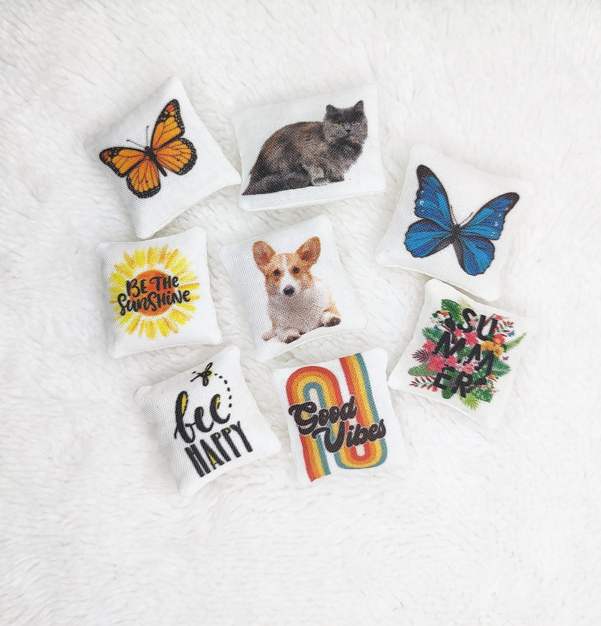 Miniature Dollhouse Throw Pillow, Accent Pillow, Coushions for Dollhouses