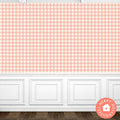 1/12 Dollhouse Coral Pink Gingham Pattern Wallpaper Printable Download 8.5 x 11"