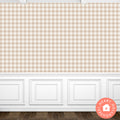 1/12 Dollhouse Taupe Gingham Pattern Wallpaper Printable Download 8.5 x 11"
