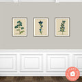 Miniature Botanic Art, Blue Flowers Gallery Wall for Dollhouses Printable Download 8.5 x 11"