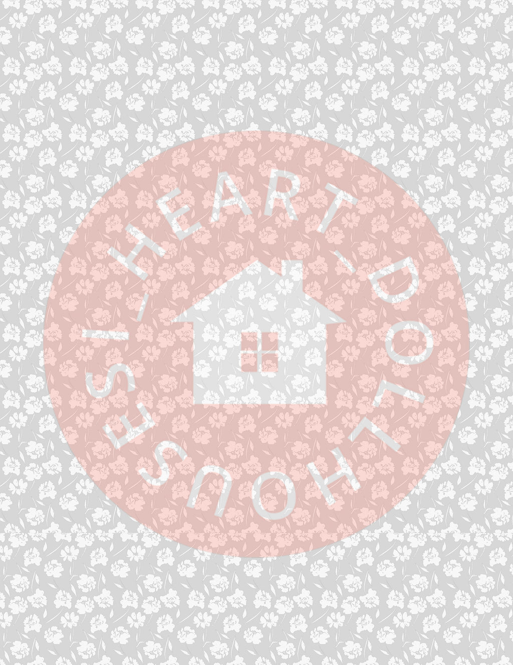 Dollhouse Wallpaper, Light Gray Floral Miniature 1:12 (PDF Download)