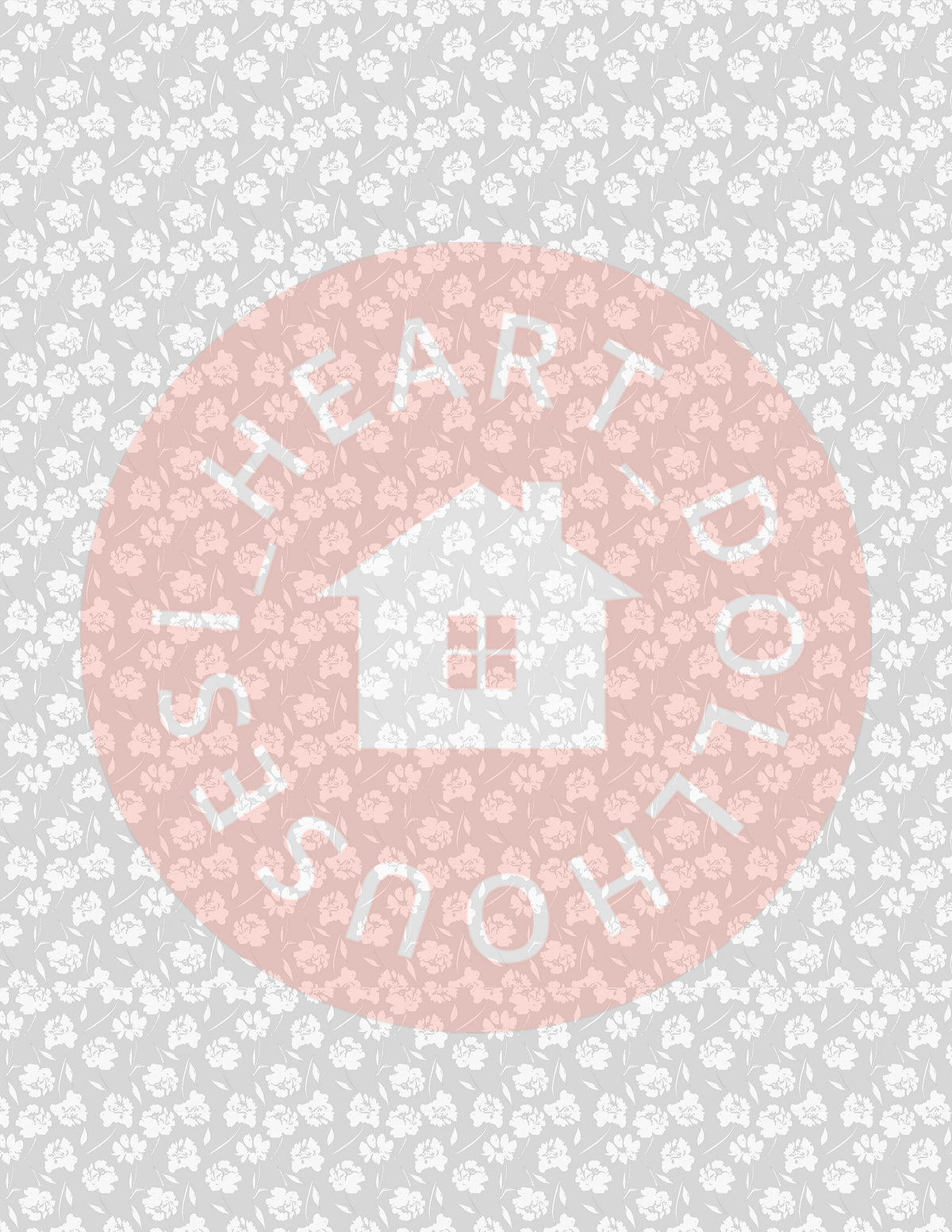 Dollhouse Wallpaper, Light Gray Floral Miniature 1:12 (PDF Download)