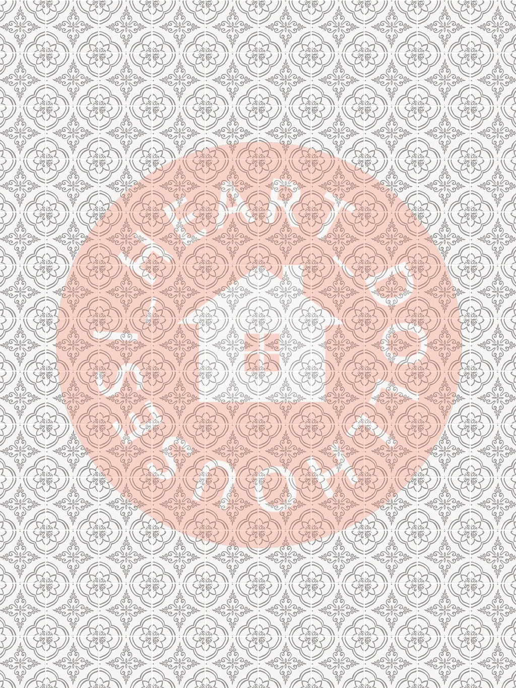 Gray & White Cement Tile for Miniature 1:12 Printable Download 8.5 x 11