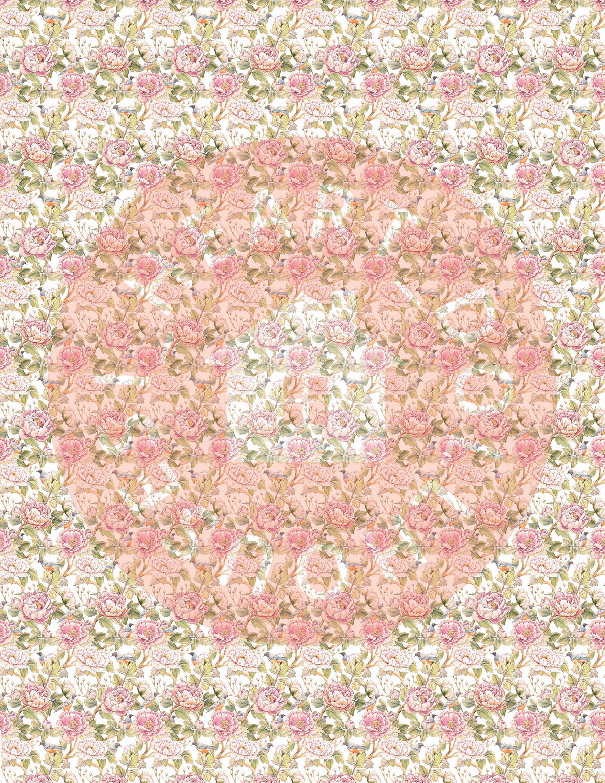 Shabby Chic Dollhouse Wallpaper, Birds and Flowers Miniature (PDF Download)