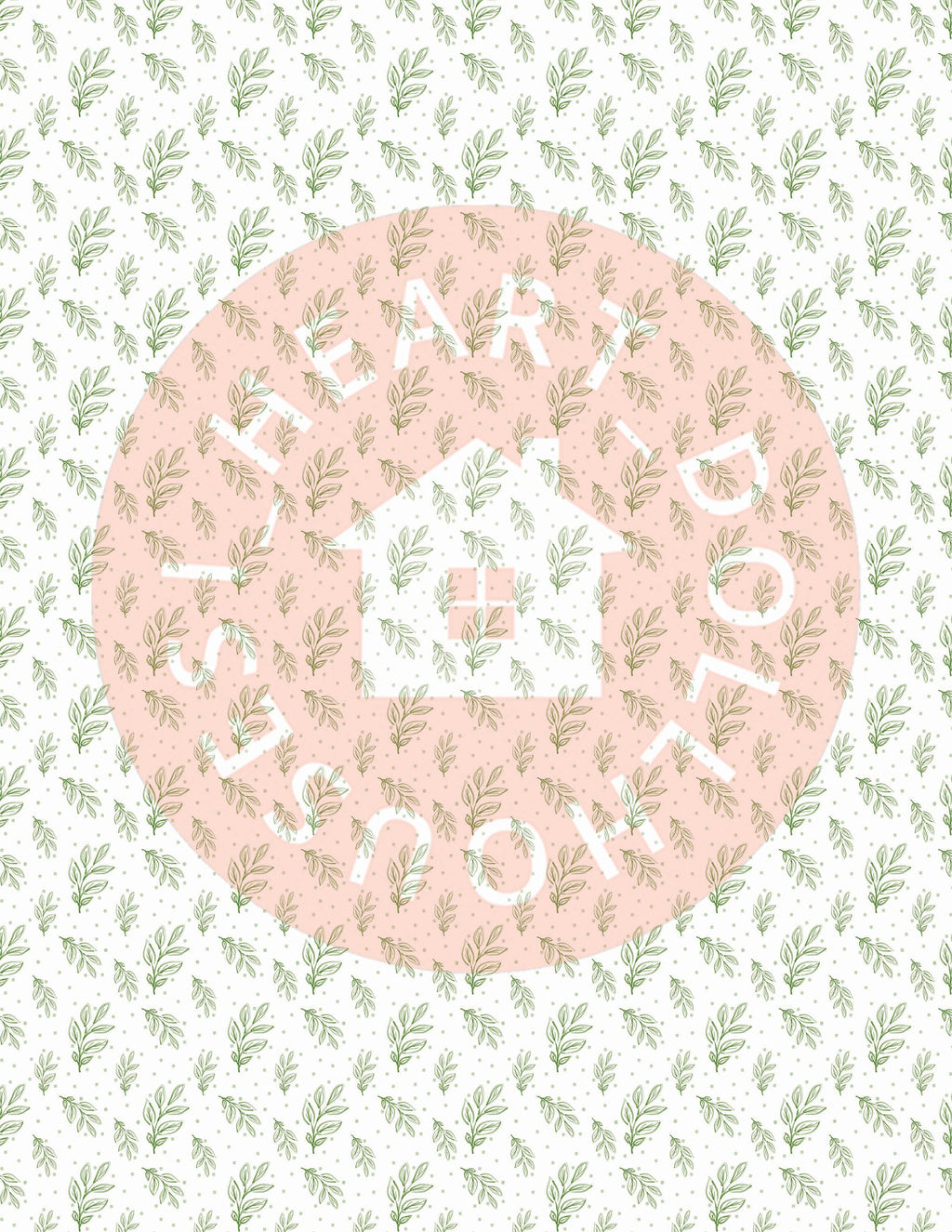 1:12 Olive Green Branches Dollhouse Wallpaper (Printable Download)