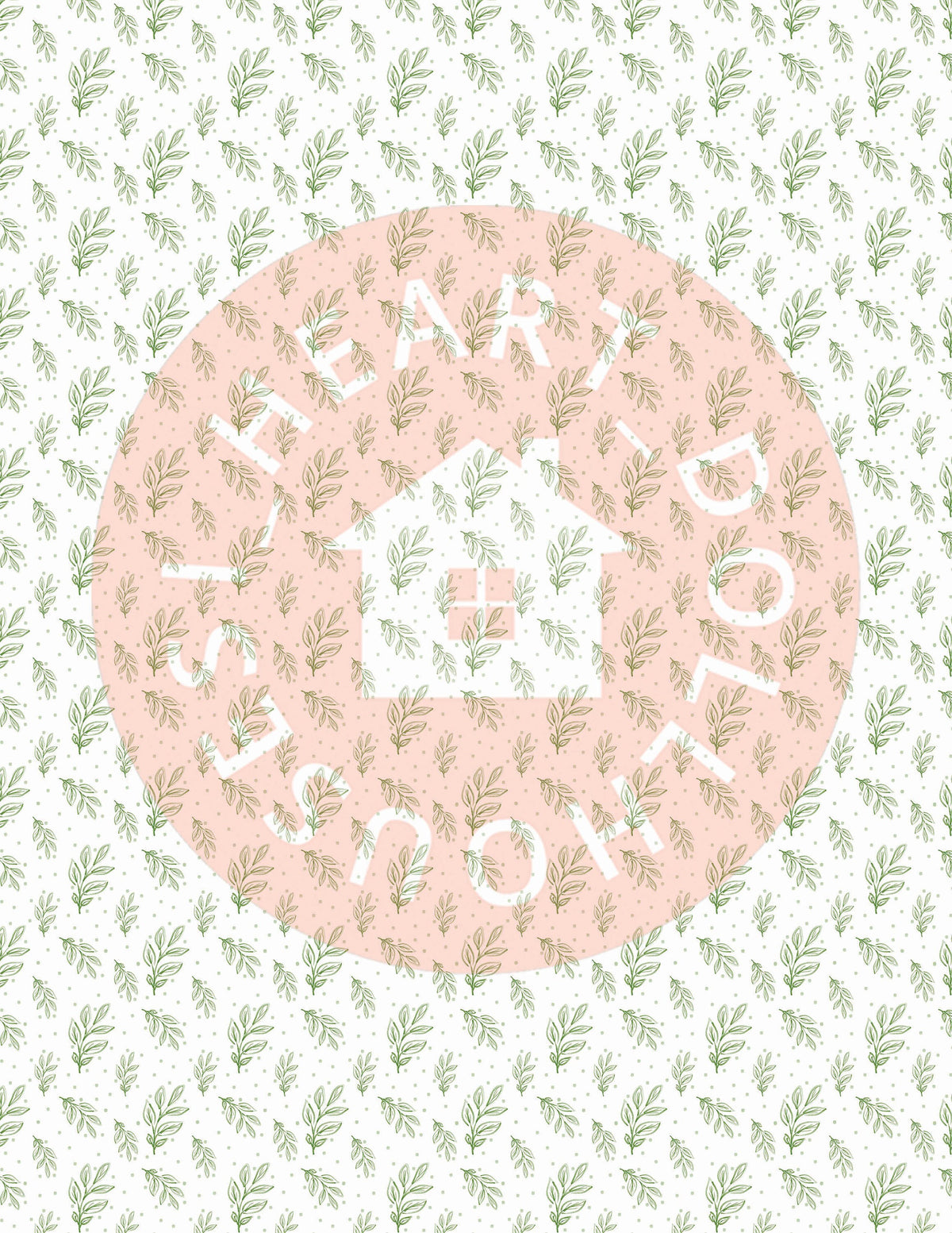 1:12 Olive Green Branches Dollhouse Wallpaper (Printable Download)