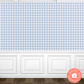 1/12 Dollhouse Light Blue Gingham Pattern Wallpaper Printable Download 8.5 x 11"