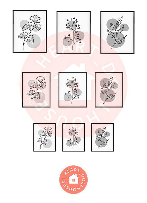 Miniature Modern Art, Gallery Wall for Dollhouses Printable Download 8.5 x 11"