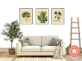 Miniature Botanic Art, Cactus Gallery Wall for Dollhouses Printable Download 8.5 x 11"
