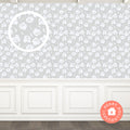 Dollhouse Wallpaper, Light Gray Floral Miniature 1:12 (PDF Download)