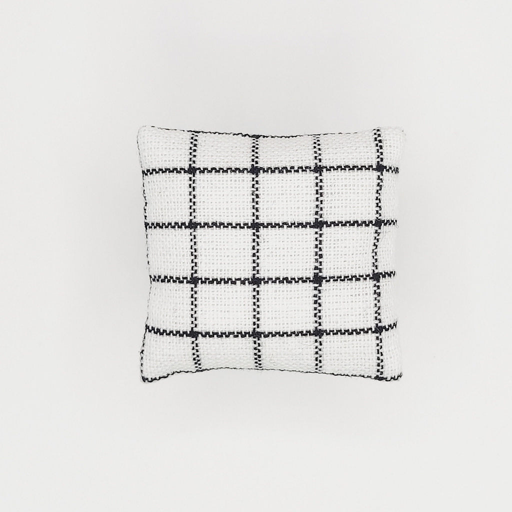 Miniature Dollhouse Black & White Accent Pillows Cushions Set (2)