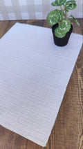 Dollhouse Miniature Linen White Rug with Finished Edges