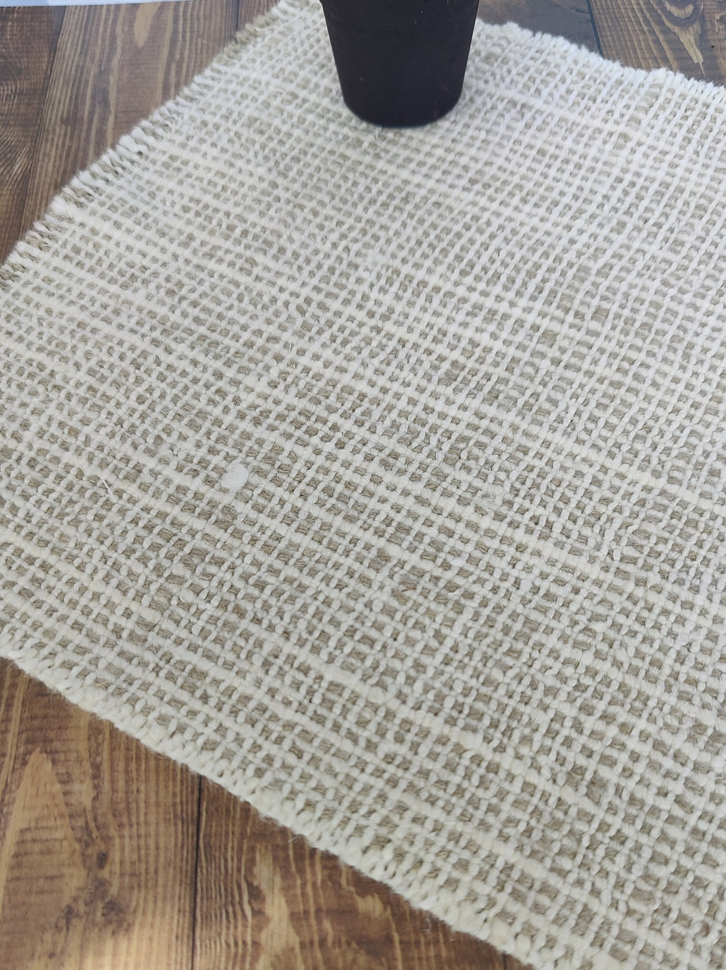 Miniature Designer Look Accent Rug Jute Style