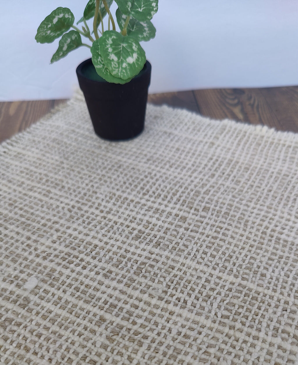 Miniature Designer Look Accent Rug Jute Style