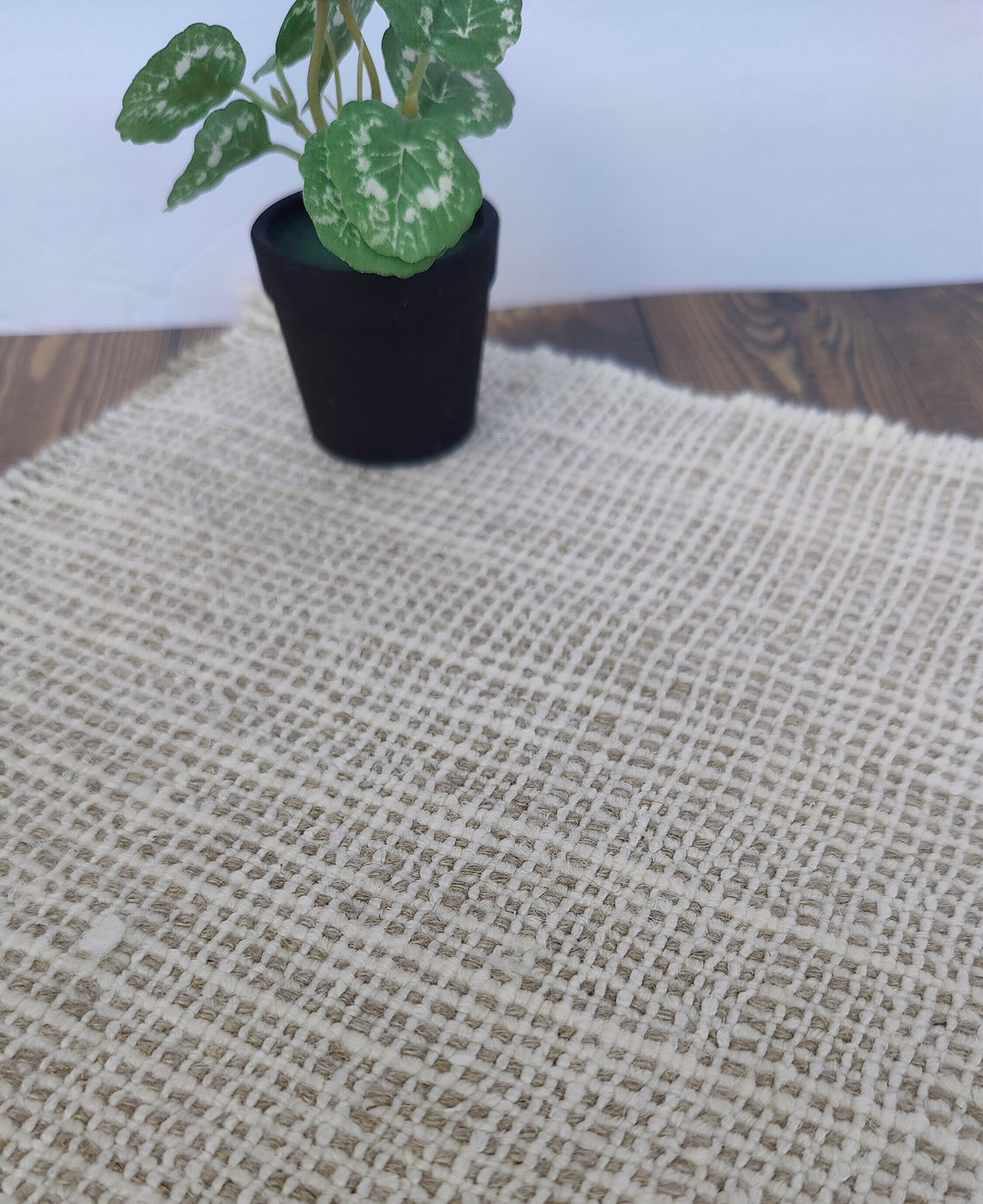 Miniature Designer Look Accent Rug Jute Style