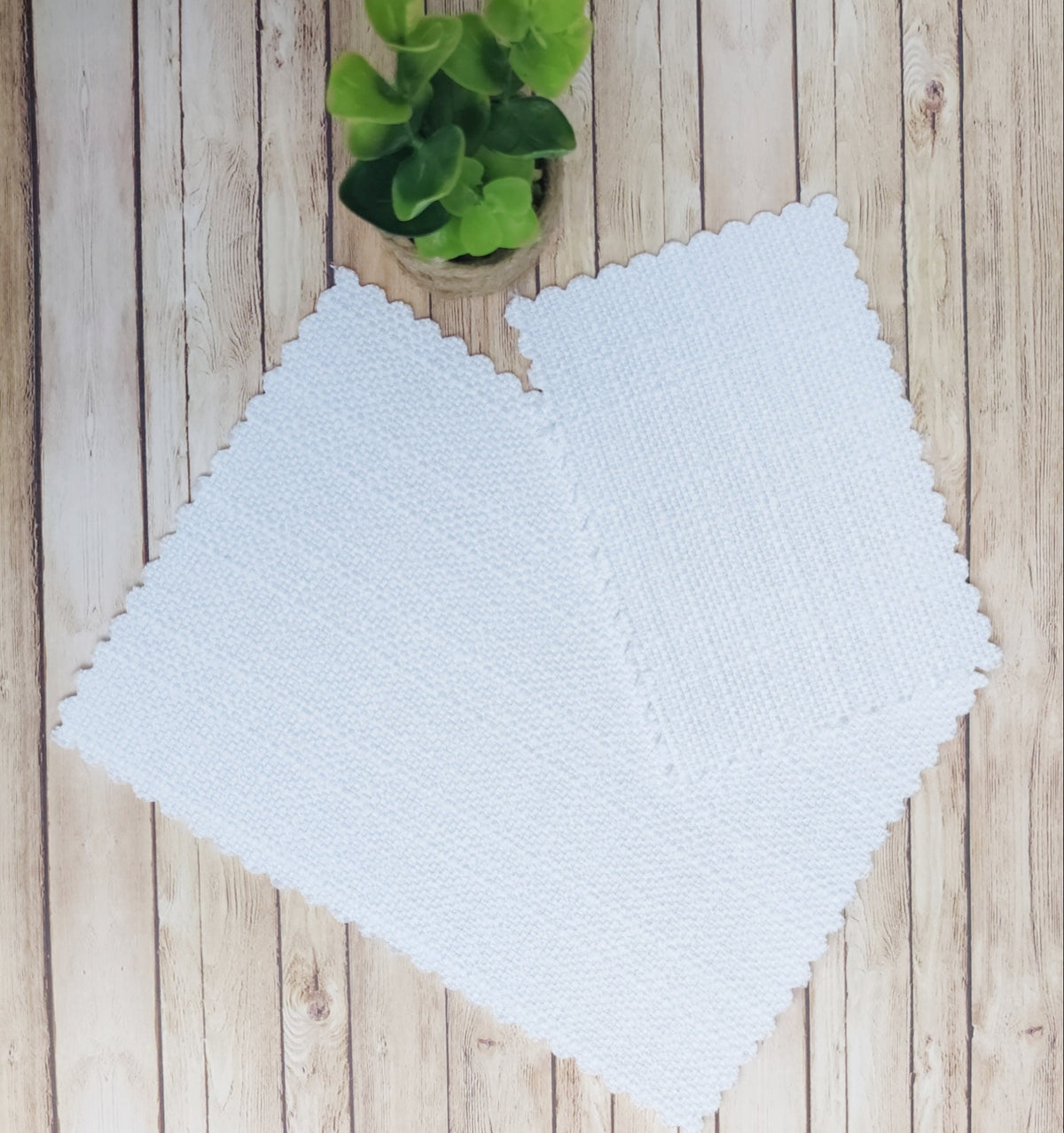Miniature White Scalloped Rug | Modern Dollhouse Decor