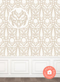 1/12 Dollhouse Taupe Botanic Wallpaper Printable Download 8.5 x 11" NEW!!