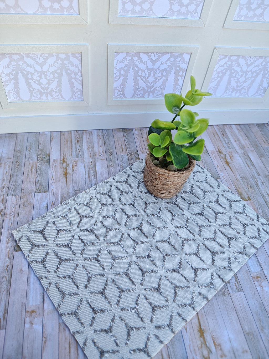 Dollhouse Miniature Designer Looking Beige & Taupe Color Rugs