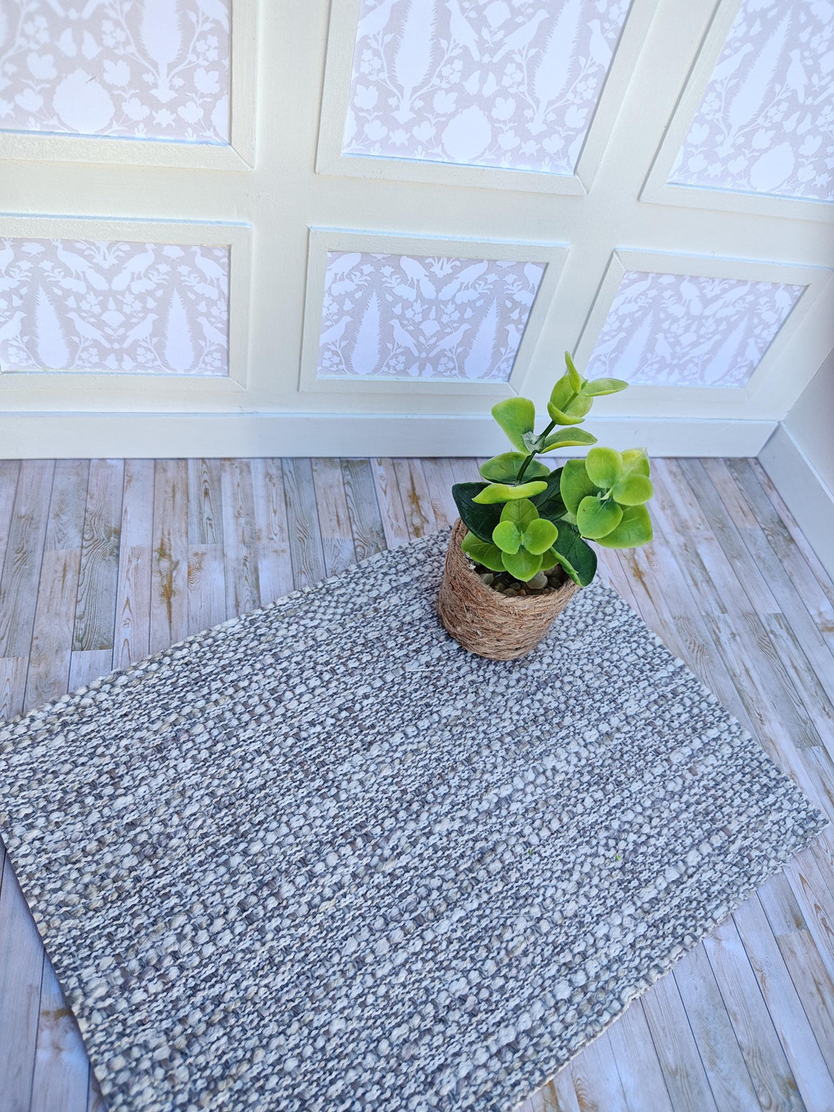 Dollhouse Miniature Designer Looking Beige & Taupe Color Rugs