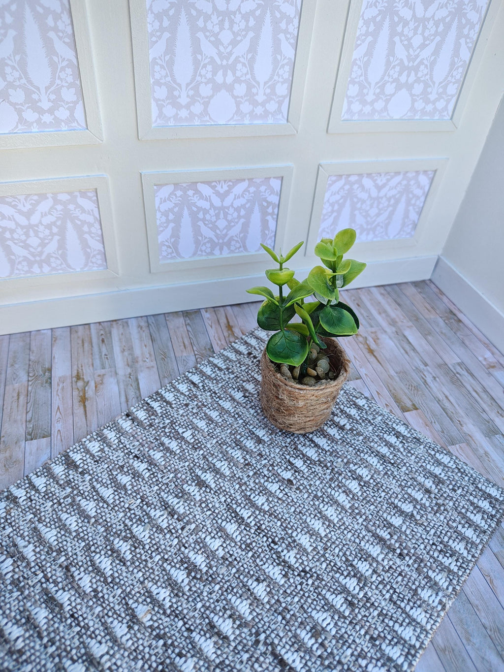 Dollhouse Miniature Designer Looking Beige & Taupe Color Rugs