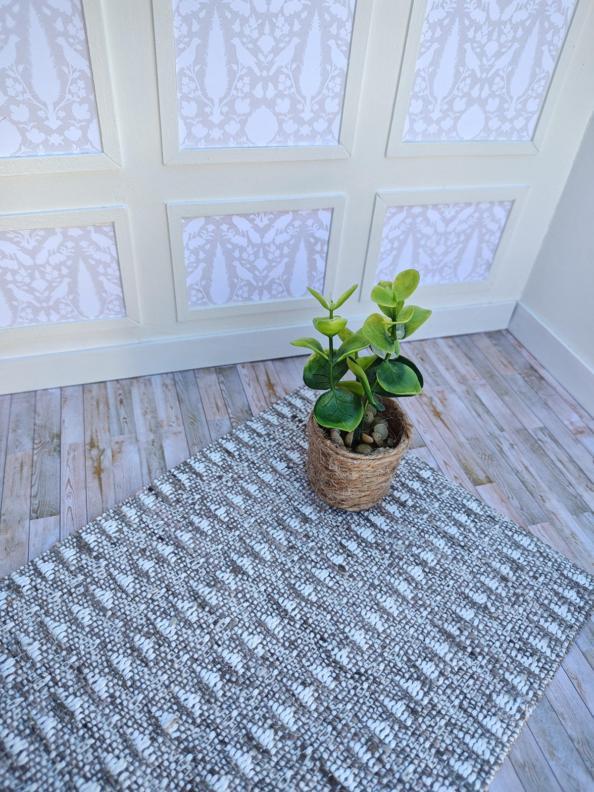 Dollhouse Miniature Designer Looking Beige & Taupe Color Rugs