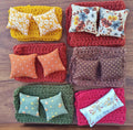 Dollhouse Miniature Throw and Pillows Combo Decor Fall, Holidays