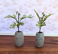 Miniature Ferns on Faux Cement Pot Modern Dollhouse Decor