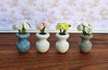 Miniature Pastel Carnations in Faux Large Cement Pot Modern Dollhouse Decor
