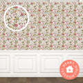1/12 Dollhouse Grandmillennial Chinoiserie Pink Floral Wallpaper Printable Download 8.5 x 11"