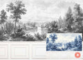 Vintage Mural Wallpaper Muted Digital Download 1/12 Scale Dollhouse Wallpaper NEW!