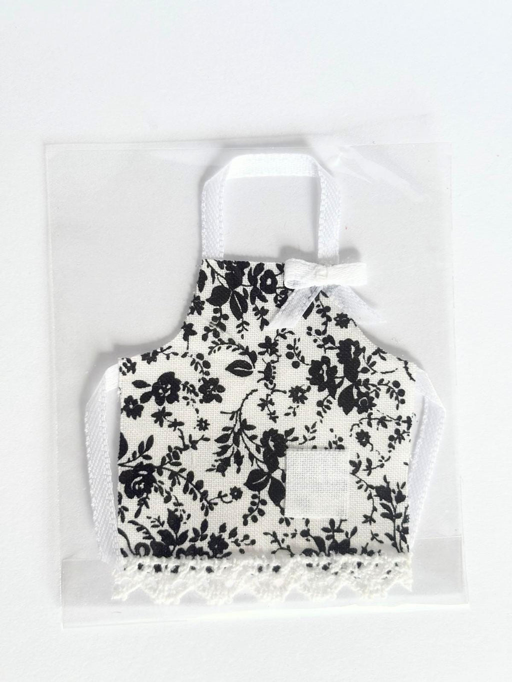 Handmade Dollhouse Apron | 1:12 Scale Miniature Kitchen Accessory | Floral Cottage Apron