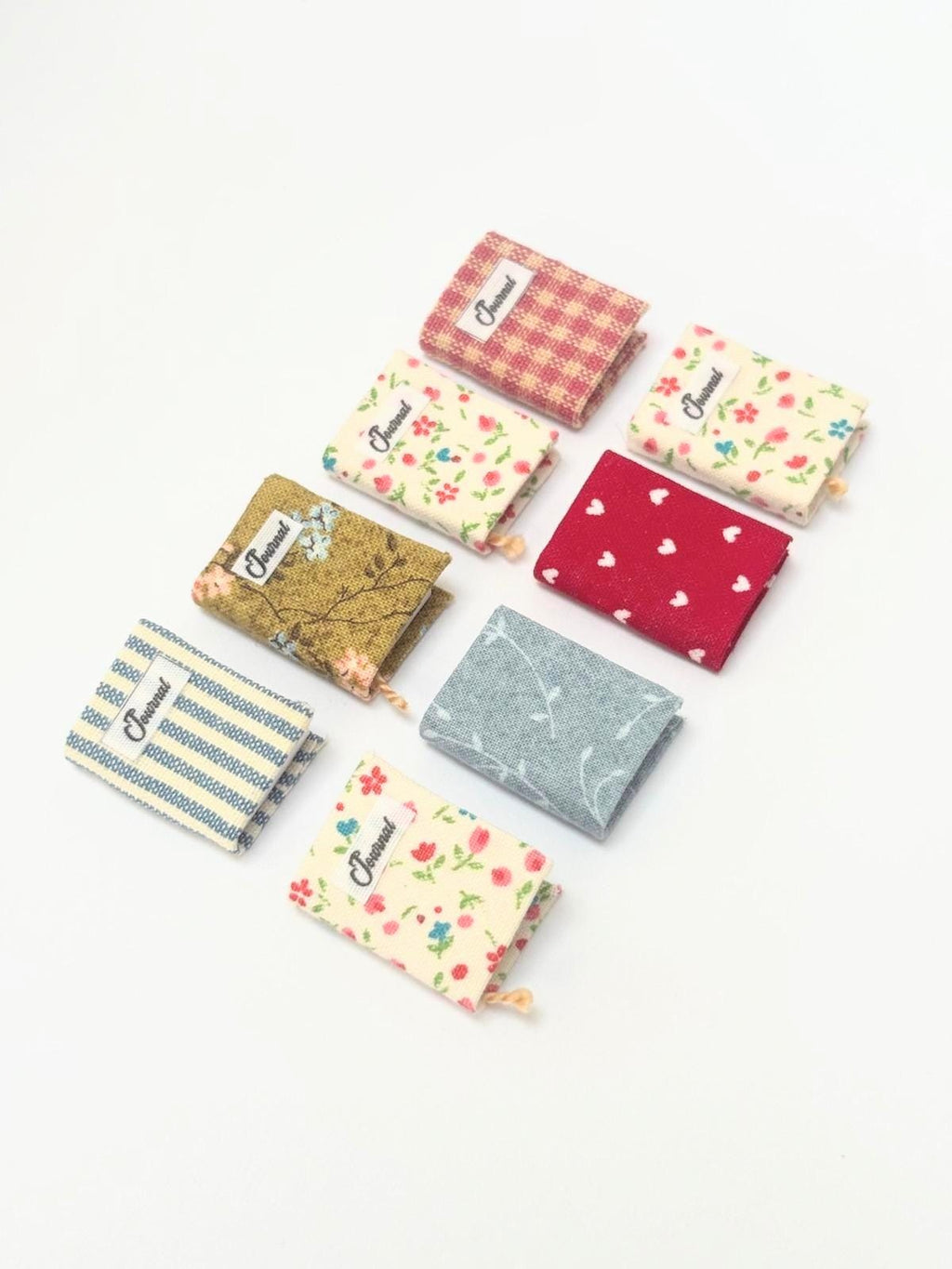 Dollhouse Miniature Journal with Real Paper Pages, Handmade Fabric Covered, Notebook, 1:12 Scale