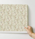 1/12 Scale Dollhouse Miniature Peel & Stick Wallpaper Linen Texture Chinoiserie on Cream